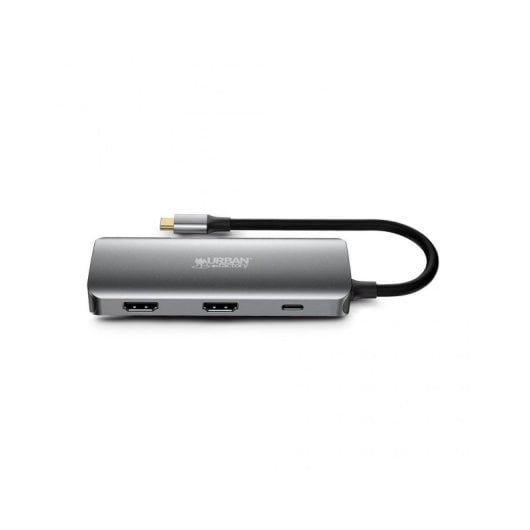 Hub Urban Factory MHC55UF USB Type-C 100 W HDMI 2x Gigabit Ethernet Grau