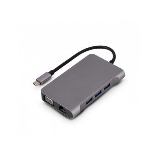 Hub Urban Factory 5 puertos 5 Gbit/s modelo TCM16UF USB-C HDMI VGA Lector SD Ethernet Audio
