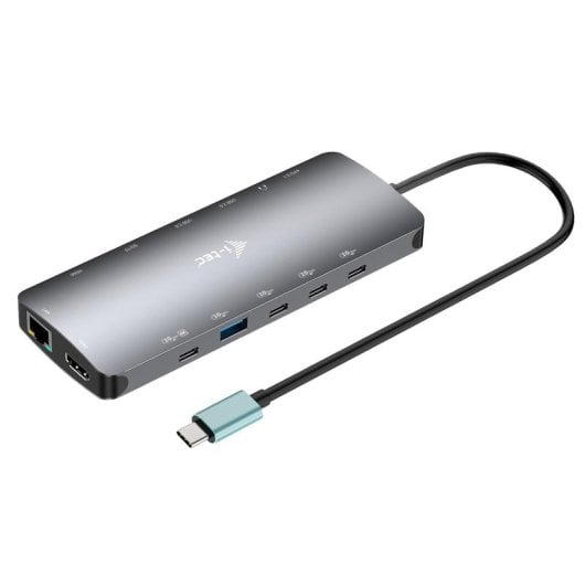 Dock USB-C i-tec Metal Nano 3x Display HDMI USB-C 140W Ethernet Lettore SD Grigio