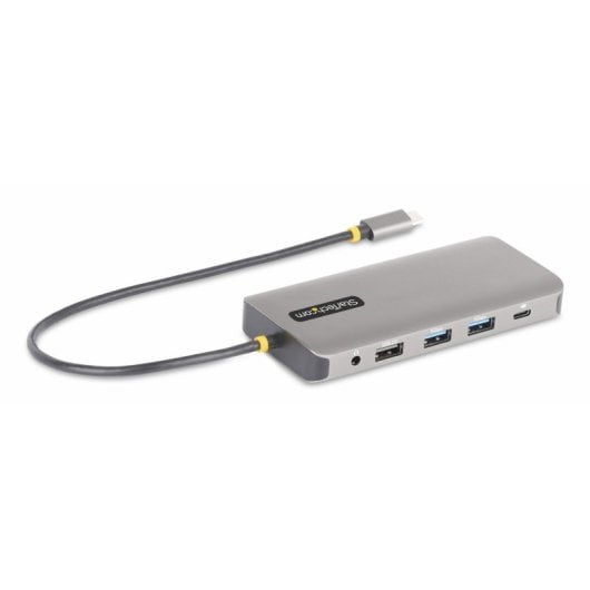 Dock USB-C StarTech 3 Monitores HDMI DP 4K SD LAN Hub 100W PD Gris