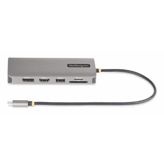 Dock USB-C StarTech 3 Monitores HDMI DP 4K SD LAN Hub 100W PD Gris