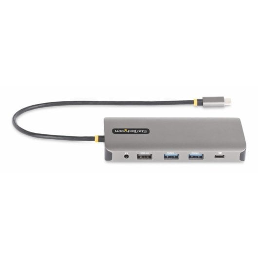 Dock USB-C StarTech 3 Monitores HDMI DP 4K SD LAN Hub 100W PD Gris