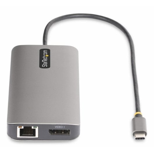 Dock USB-C StarTech 3 Monitores HDMI DP 4K SD LAN Hub 100W PD Gris