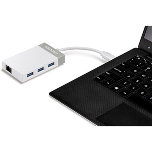 Adaptador USB-C Trendnet TUC-ETGH3 Gigabit Ethernet y Hub 3x USB 3.0 Gris Blanco