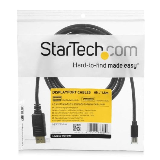 Cable Mini DisplayPort a DisplayPort StarTech.com 3m 4K UHD HBR2 Negro