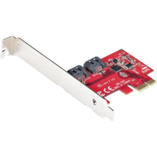 Controller PCI Express SATA 2 Porte 6Gbps ASM1161 Profilo Completo o Basso Rosso