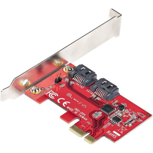 Controller PCI Express SATA 2 Porte 6Gbps ASM1161 Profilo Completo o Basso Rosso