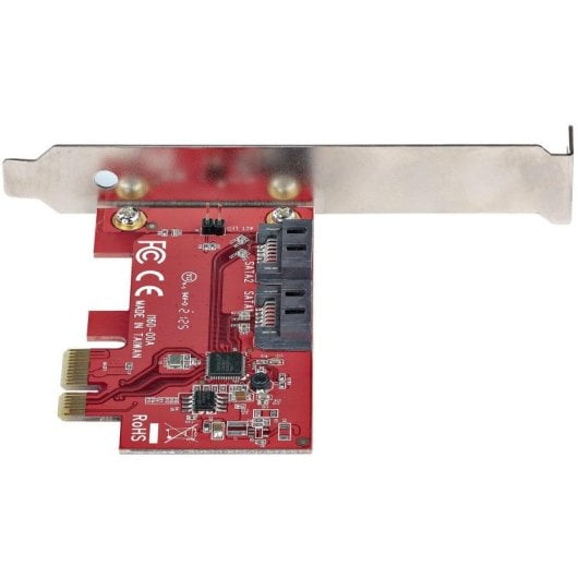 Controller PCI Express SATA 2 Porte 6Gbps ASM1161 Profilo Completo o Basso Rosso