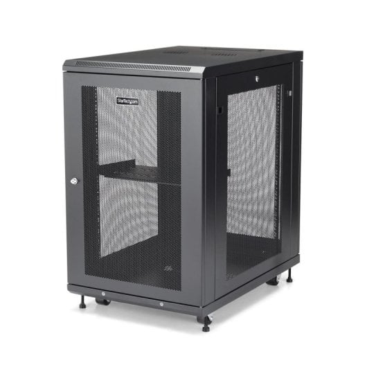Armadio rack StarTech RK1833BKM con serratura 18U nero ruote gestione cavi 450 kg