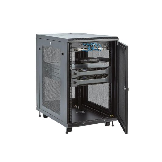 Armadio rack StarTech RK1833BKM con serratura 18U nero ruote gestione cavi 450 kg