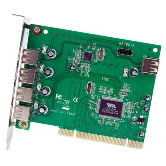 Tarjeta PCI USB 2.0 StarTech VT6212 7 Puertos 4 Externos 3 Internos Green Plug and Play
