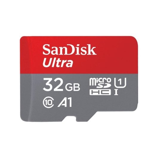 Tarjeta MiniSDHC SanDisk Ultra 32GB Clase 10 UHS-I 100 MB/s Gris Rojo