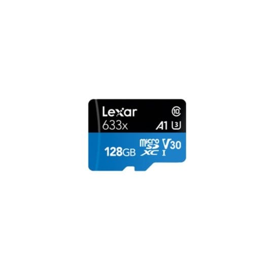 MicroSD Lexar 633x 128GB UHS-I Class 10 U3 V30 Schwarz Blau SD-Adapter