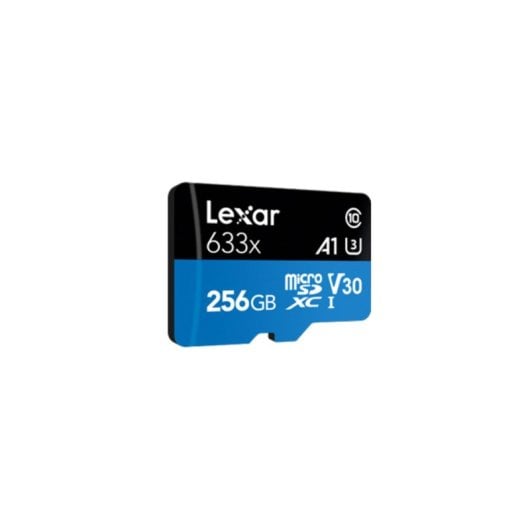 Scheda MicroSD Lexar 633x 256GB UHS-I U3 V30 100MB/s 45MB/s con Adattatore SD