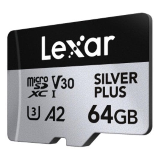 Scheda MicroSD Lexar Professional SILVER PLUS 64GB UHS-I 205MB/s 100MB/s V30 A2