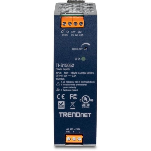 Fonte di Alimentazione Trendnet 150W Certificazione FCC UL 62368 CB IEC 62368 TI-S15052 Protezione Avanzata
