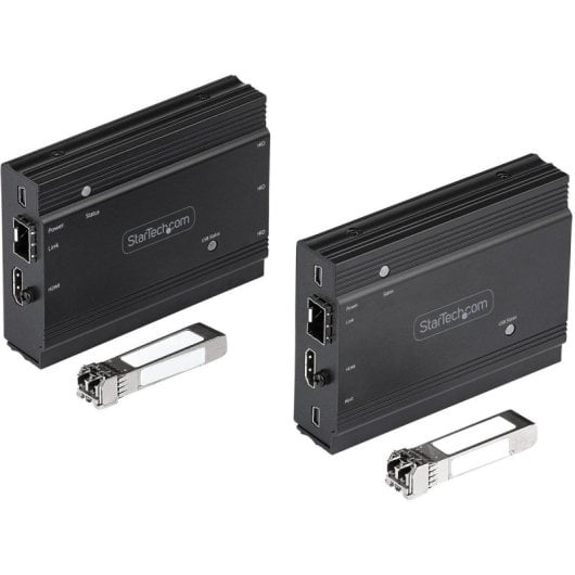 Extensor KVM HDMI StarTech 4K 60Hz TX/RX con SFP+ Multimodo hasta 500 m