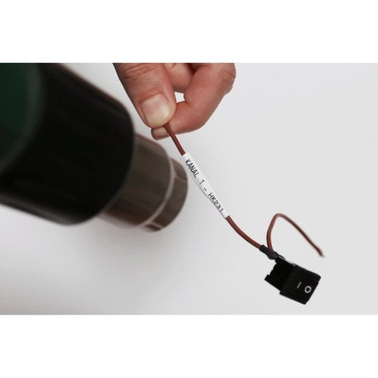 Cinta termorretráctil Brother HSE-211E negro sobre blanco 5,2 mm para cables