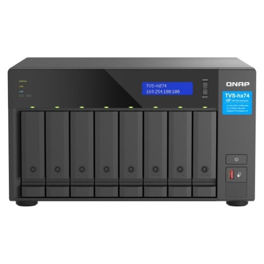 Servidor NAS torre QNAP Intel Core i9 64GB DDR4 8 bahías 2.5/3.5/M.2 UHD 770 QTS LCD