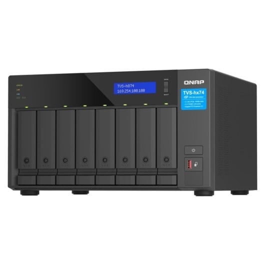 Servidor NAS torre QNAP Intel Core i9 64GB DDR4 8 bahías 2.5/3.5/M.2 UHD 770 QTS LCD