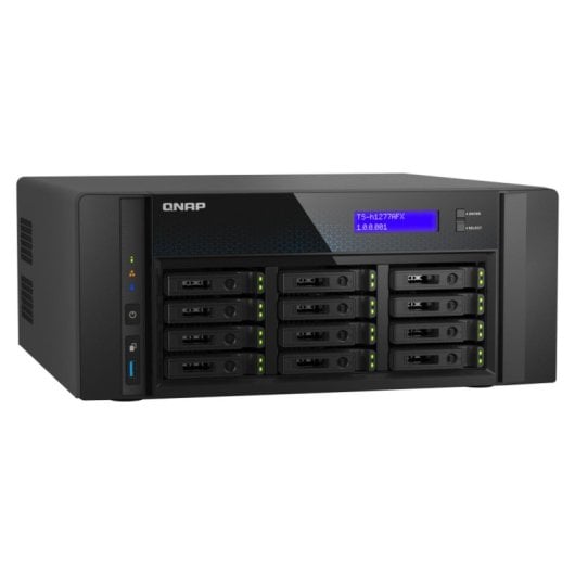 NAS torre QNAP 0TB Ryzen 7 32GB DDR5 12 bahias 10GbE QuTS hero Black TS-H1277AFX-R7-32G