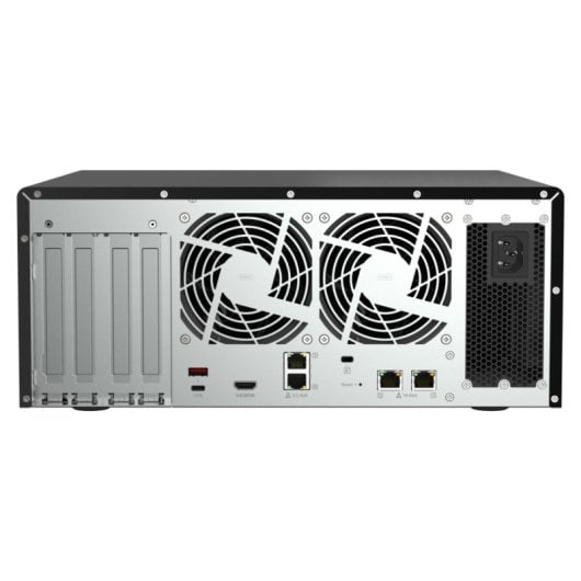 NAS torre QNAP 0TB Ryzen 7 32GB DDR5 12 bahias 10GbE QuTS hero Black TS-H1277AFX-R7-32G