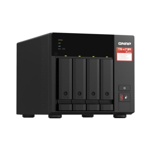 NAS Torre QNAP Ryzen Embedded V1500B 8GB DDR4, Bundle TS-473A + QSW-1105-5T, 2x2.5GbE, Soporte M.2, RAID avanzado
