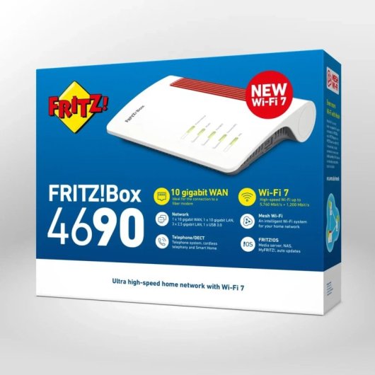 Router AVM FRITZ!Box 4690 WiFi 7 BE Doble Banda Internacional