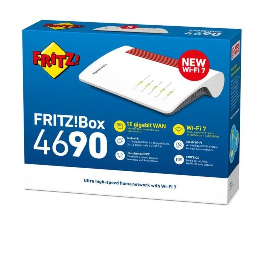 Router AVM FRITZ!Box 4690 WiFi 7 6,9 Gbps Dual Band Internationaal