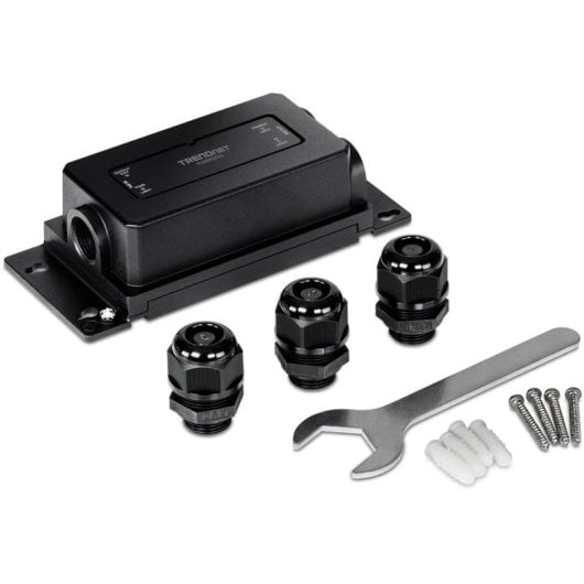 Extensor PoE Trendnet TI-BEP200 Gigabit 2 Puertos IP67 Exterior 200m 60W Negro