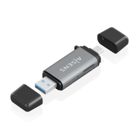 Kartenleser Aisens ASCR-2AC11-GR USB 3.1 Gen1 SD MicroSD MMC RS-MMC USB-A USB-C Grau