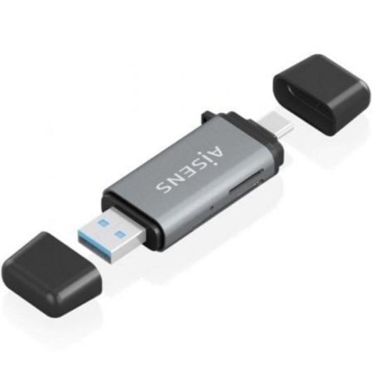 Kartenleser Aisens ASCR-2AC11-GR USB 3.1 Gen1 SD MicroSD MMC RS-MMC USB-A USB-C Grau