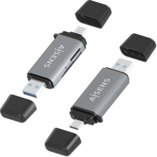 Kartenleser Aisens ASCR-2AC11-GR USB 3.1 Gen1 SD MicroSD MMC RS-MMC USB-A USB-C Grau