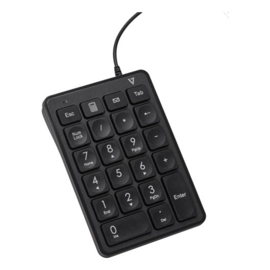 Tastiera numerica a membrana V7 KP350 Layout IT 22 tasti USB per notebook/PC