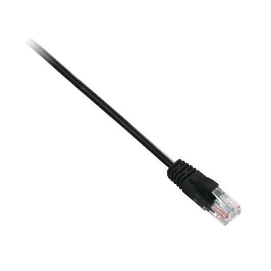 Cable de red V7 Cat6 2 m UTP RJ45 macho a macho negro con conectores bañados en oro