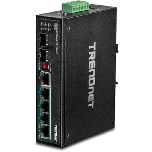 Switch TRENDnet TI-PG62 Gigabit PoE+ Industrial 4 Puertos DIN-rail No Administrado