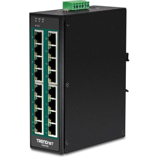 Switch TRENDnet TI-PG160 16 Puertos Gigabit DIN-Rail PoE+ Industrial IP30 240W