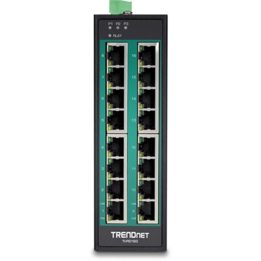 Switch TRENDnet TI-PG160 16 Puertos Gigabit DIN-Rail PoE+ Industrial IP30 240W
