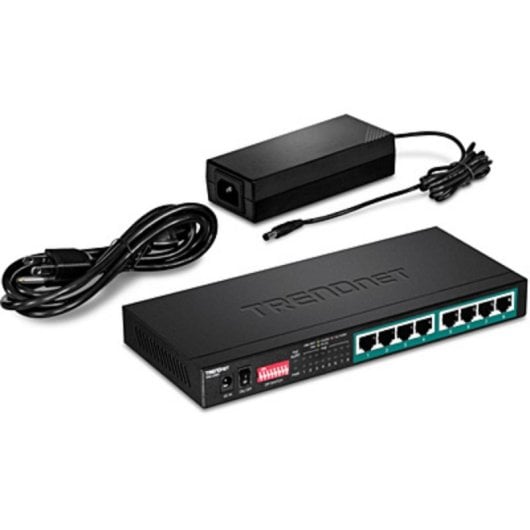 Switch Trendnet TPE-LG80 8 Puertos Gigabit PoE+ Sin Ventilador Metal Larga Distancia