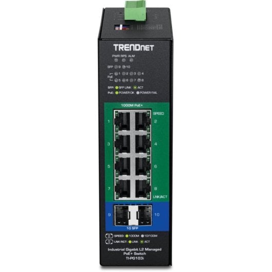 Switch Trendnet TI-PG103I Gestionado 8 Puertos Gigabit SFP PoE+ Montaje rack DIN
