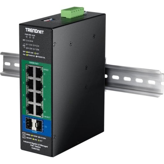 Switch Trendnet TI-PG103I Gestionado 8 Puertos Gigabit SFP PoE+ Montaje rack DIN