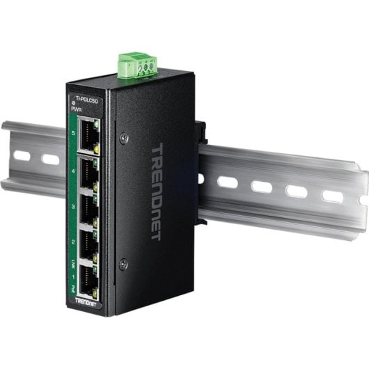Switch Trendnet TI-PGLC50 5 portas Gigabit Ethernet PoE+ montagem parede DIN IP30