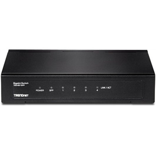Switch Trendnet TEG-S51SFP 5 portas Gigabit 4 RJ-45 1 SFP QoS Parede Metálico