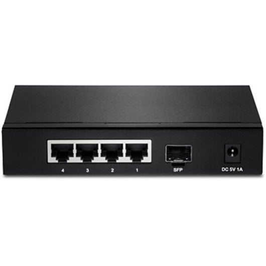 Switch Trendnet TEG-S51SFP 5 portas Gigabit 4 RJ-45 1 SFP QoS Parede Metálico