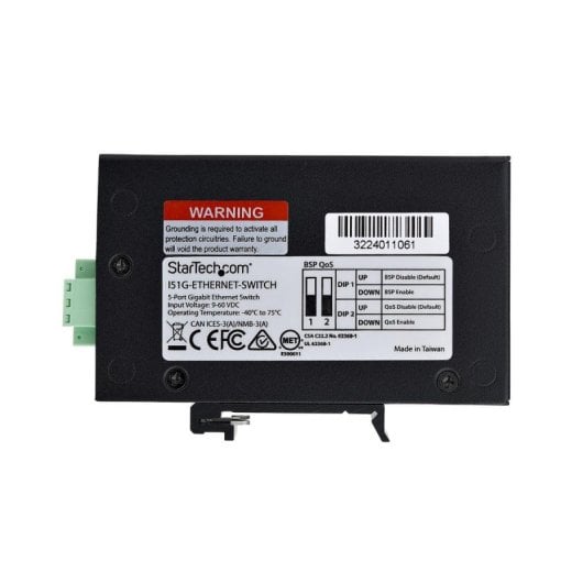 Switch StarTech Industrial 5 Puertos Gigabit 1000 Mbps IP30 Montaje DIN/Pared QoS