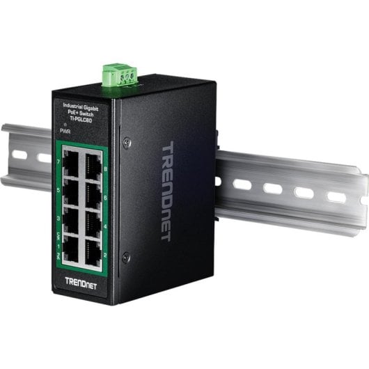 Switch Trendnet TI-PGLC80 8 Puertos Gigabit PoE+ Full Duplex Industrial