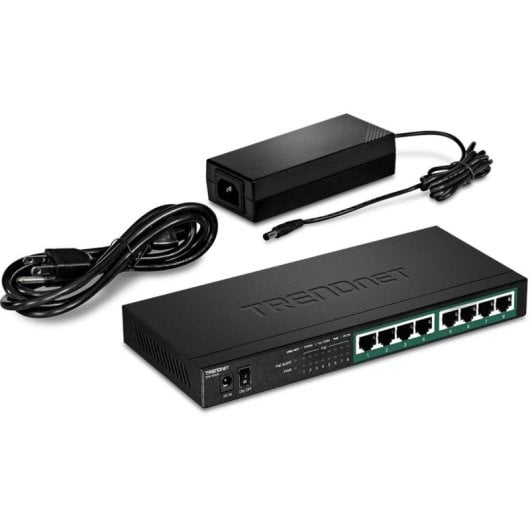 Switch Trendnet TPE-TG83 Gigabit Ethernet 8 Puertos PoE+ Sin Ventilador Montaje Pared
