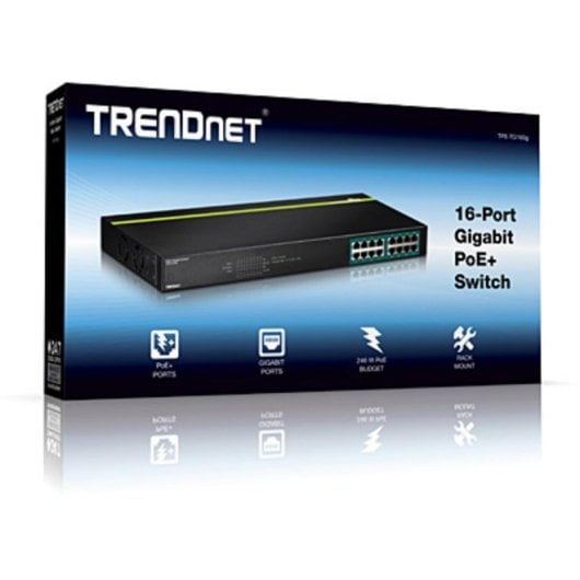 Switch Trendnet TPE-TG160G 16 Ports Gigabit Rackmount PoE Metallgehäuse 1U