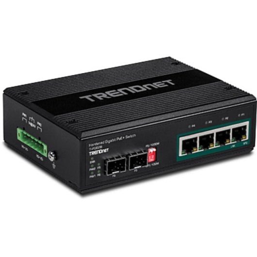Commutateur industriel Trendnet TI-PG62B 4 ports Gigabit PoE+ 2 SFP 120 W IP30 DIN