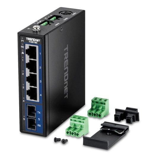 Switch Trendnet TI-G51SC Gigabit Ethernet 4 Puertos RJ-45 1 Puerto Fibra SC Industrial